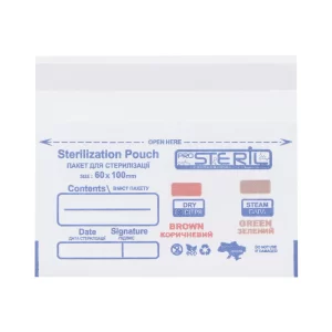 Sterilization pouches DRY/STEAM 60x100 mm white Kraft paper 100 pcs [S6010W]