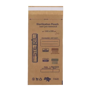 Sterilization pouches DRY/STEAM 100x200 mm brown Kraft paper 100 pcs [S1020B]