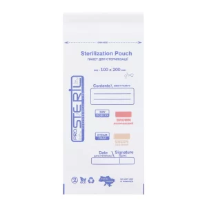 Sterilization pouches DRY/STEAM 100x200 mm white Kraft paper 100 pcs [S1020W]