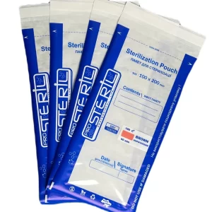 Sterilization pouches DRY/STEAM 100x200 mm white Kraft paper and transparent film 100 pcs [S1020T]